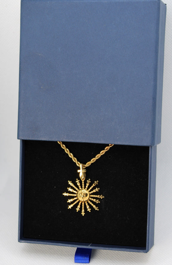 Unisex 18k Sun Gene pendant